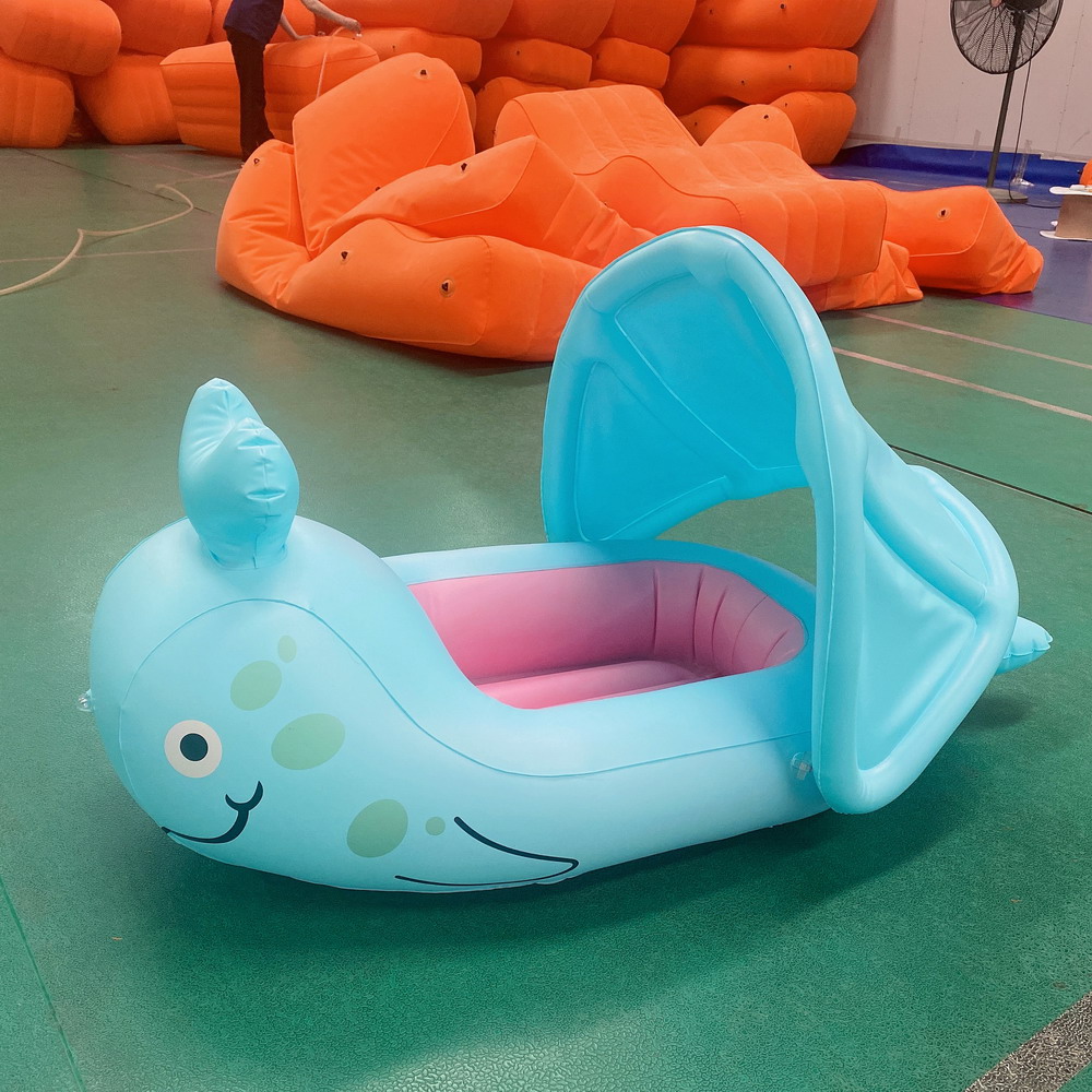 Портативная Детская ванна с голубым Китаем, детская складная Ванна