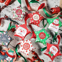 Weihnachten Neujahr Recycelte Materialien Stempeln Pyramide Form Ordner Geschenk box Keks riegel Candy Ivory Board Kunden spezifische Größen
