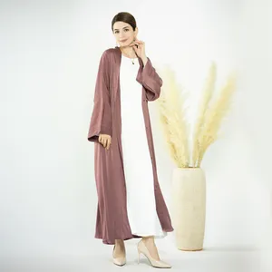 2023 Muslim Fashion Islamic Abaya For Women Wrinkle Shiny Dubai Modest Dresses Muslim Daily Wear Girls Closed Abaya