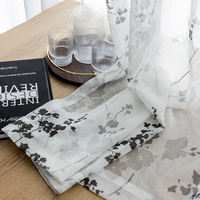 Innermor Luxueux Fleur Blanche Tulle Rideaux Simple Sheer pour Fenêtre Tissé Technique pour Salon Cuisine Hôpital Hôtel