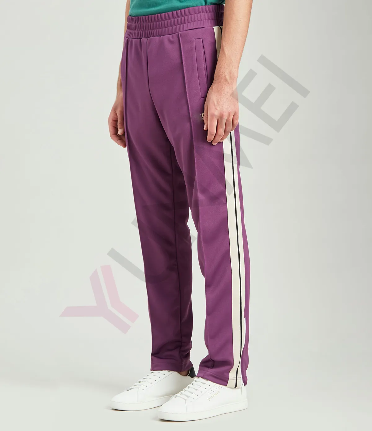 custom straight wide leg trouser loose fit polyester jersey sweatpants men pleated baggy track sweat pants for men