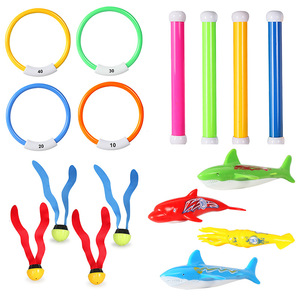 Çocuklar yaz sualtı eğitim dalış oyuncak seti köpekbalığı balık ahtapot roket batan sopa halka ile yüzme havuzu için - Product Image 5