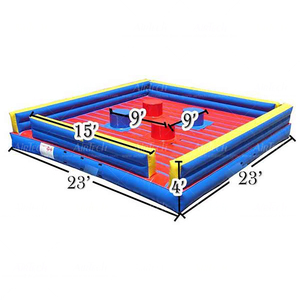Juego de eliminador de lucha para 4 hombres, plataforma de Casa de rebote Wipeout, juegos deportivos, juego de justa inflable con palos para fiesta de Carnaval - Product Image 2