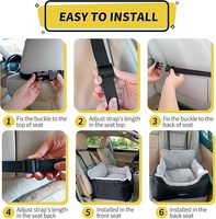 Siège de voiture pour chien entièrement détachable et lavable Siège de voiture pour chat Sièges d'appoint pour animaux de compagnie souples Laisse à clipser Portable Chien Voiture Voyage Transporteur Lit