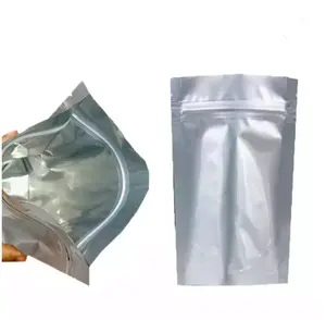 Ziplock bolsa para embalagem de alimentos, sacola para alimentos com zíper, metalização de alumínio com lacre