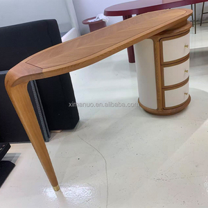 2025 북미 블랙 호두 단단한 나무 바나나 잎 모양의 화장대 간단한 럭셔리 중반 세기 스타일 메이크업 허영심 - Product Image 2