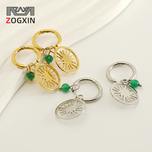 ZOGXIN Stainless Steel Hollow Sun Hoop Earrings For Women Party Jewelry 18K Gold Plated Geometric Design Earrings ZE996 - Product Image 1