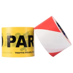 Impresión de seguridad peligro precaución señal de plástico blanco rojo de color Pe barrera cinta de advertencia