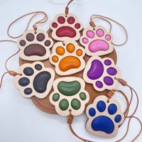 Hot Selling Genuine Leather Pendant <strong>Charm</strong> for Car Cute Cat Dog Paw Shape Pendant Luxury Bag <strong>Charms</strong>