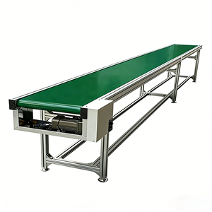 Nastro Trasportatore Orizzontale in <span class=keywords><strong>PVC</strong></span> a Prezzo di Fabbrica, Sistema di Nastro Trasportatore Piatto Verde per Alimenti, Dimensioni Personalizzate per Uso Industriale - Product Image 4