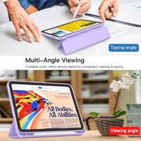 Étui souple en TPU triple pliage avec porte-crayons pour iPad 10e génération 10,9 pouces 2022