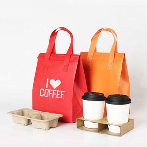 ถุงหุ้มฉนวนอลูมิเนียมฟอยล์แบบใช้แล้วทิ้ง ผลิตจากวัสดุไม่ถักทอ ปรับแต่งได้ หนาขึ้น สำหรับใส่อาหารกลับบ้าน แบบถือได้ เหมาะสำหรับแซนวิชและขนมปัง รีไซเคิลได้ - Product Image 2