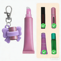 Nouveau porte-gloss à lèvres porte-clés en silicone, porte-baume à lèvres avec nœud et ailes, étui pour capuchon de 0,55 à 0,7 pouce, accessoires de sac, pendentifs