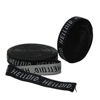 Ruban élastique jacquard haute ténacité avec logo de marque personnalisé, sangle élastique tissée noire pour vêtements, sous-vêtements et accessoires