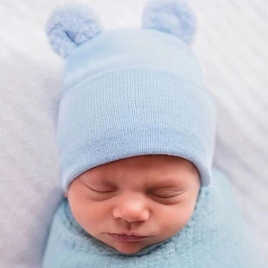 Nouveau Bonnet Turban Rayé en Coton pour Nouveau-né, Chapeau de Naissance pour Bébé Fille, Bonnet Doux à Motif Ours de Dessin Animé pour Tout-petit, Bandeau Chaud pour Bébés - Product Image 2