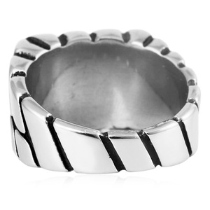 yunnique Men's Geometric <b>Titanium</b> Steel <b>Ring</b> Steel Color Wedding Jewelry Gift - Product Image 3