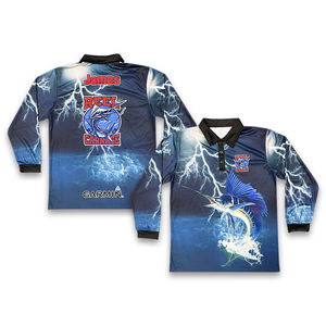 Polo de pêche à boutons à manches longues personnalisé OEM Design résistant au soleil pour l'extérieur sublimé avec fonction de taille supérieure - Product Image 1