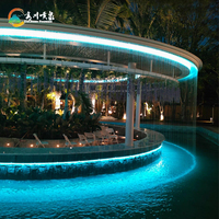 Fontaine musicale à rideau d'eau dansant, personnalisée, lumineuse, en acier inoxydable, durable, moderne, pour la décoration de ponts, pour usage hôtelier