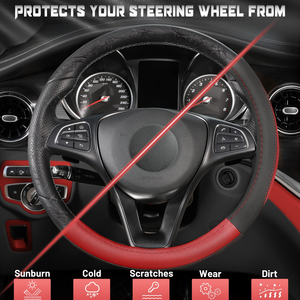 6 options de couleurs, housse de volant de voiture universelle en PVC et cuir PU, protection du volant - Product Image 3