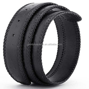 <span class=keywords><strong>Ceinture</strong></span> de luxe faite à la main de haute qualité en cuir noir et marron avec cuir d'autruche, <span class=keywords><strong>ceinture</strong></span> de 3,5 <span class=keywords><strong>cm</strong></span> de largeur, <span class=keywords><strong>105</strong></span> <span class=keywords><strong>cm</strong></span> de longueur, en vente - Product Image 4