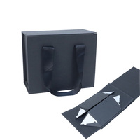 Boîtes cadeaux de luxe pliables avec logo personnalisé, couvercle magnétique, boîte en carton rigide, boîte magnétique, poignée en ruban