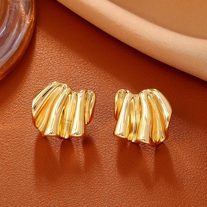 <span class=keywords><strong>Pendientes</strong></span> de latón con diseño de estilo europeo-americano, casuales/deportivos, de alta gama, para mujer, con piedra natural frídda, modelo Fujian. - Product Image 2