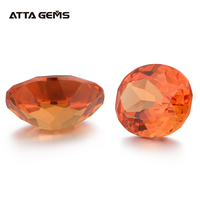 # 55 saphirs synthétiques orange en vrac, taille ovale, pour la fabrication de bijoux en argent, pierre facettée à facettes fines