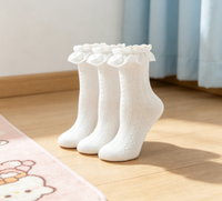 Chaussettes en dentelle blanches à volants, style Lolita élégant, respirantes, pour femmes et filles, pour l'école