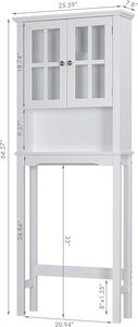 Meuble <span class=keywords><strong>de</strong></span> <span class=keywords><strong>Rangement</strong></span> Au-Dessus des Toilettes avec Deux Portes Persiennes, Étagère <span class=keywords><strong>de</strong></span> <span class=keywords><strong>Salle</strong></span> <span class=keywords><strong>de</strong></span> <span class=keywords><strong>Bain</strong></span> - Product Image 6