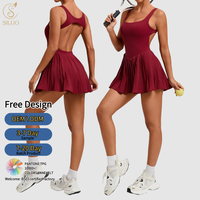 Haute Stretch Sport Jupe Yoga Une Pièce Tennis Combinaisons Robe Femmes Gym Porter Jupes Ensemble Tennis Jupe Sportswear pour Adultes