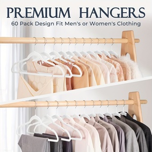 30-Pack Velvet Space Saving Clothes <b>Hangers</b> with Rotatable Metal Hook and Notches - Product Image 2