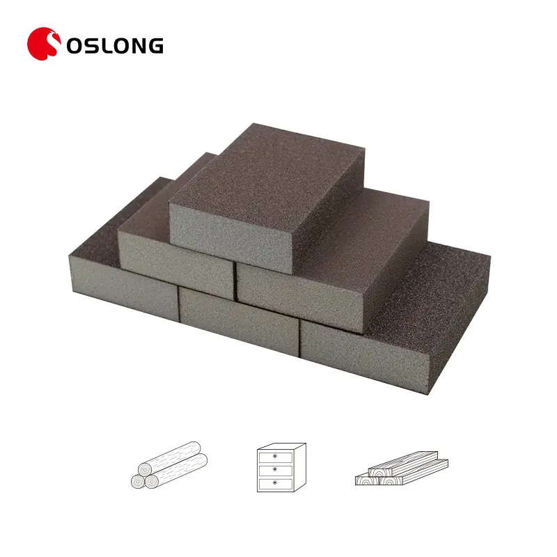 Customized Size Sandpaper Pad 100 Grit Hand Abrasive Sponge Blocks For Kitchen Cleaning