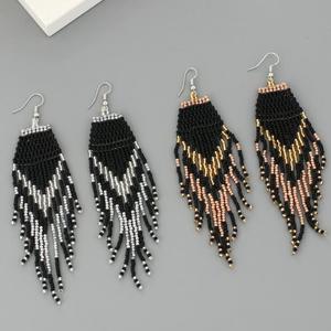 Orecchino 2025 koimei nuovi gioielli di moda bohémien orecchini lunghi nappine femminili etnici fatti a mano perline ventaglio orecchini Bohemia - Product Image 1