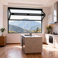 Puertas y Ventanas de Gran Tamaño Personalizadas de Plástico, Acero y Aleación de Aluminio, Ventanas Abatibles de Aluminio con Vidrio Templado