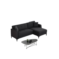 Ensemble de salon moderne et confortable canapé d'angle en forme de L en tissu mousse et caoutchouc avec table basse pour auberges de jeunesse