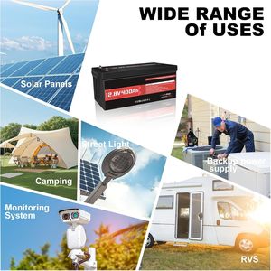 Batería de Litio LiFePO4 de 12V 400Ah 5120Wh con BMS de 200A Integrado para RV, Energía Solar, Almacenamiento de Energía Doméstica y Aplicaciones Fuera de la Red - Product Image 4