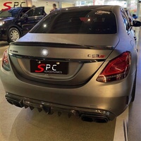 Diffuseur arrière en fibre de carbone SPC C63 pour Benz C63 2015-2021, style B, lèvre arrière en fibre de carbone pour W205 C63, spoiler inférieur arrière