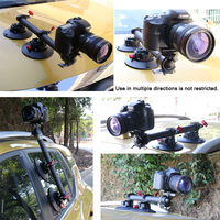 YUANYUJINGMI Support de fixation rapide et sécurisé pour caméra d'action, avec base à ventouse sous vide en alliage d'aluminium de 6 pouces, pour voiture, course et bateau