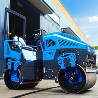 Rouleau compresseur routier tandem robuste à double tambour pour la construction de routes et l'entretien routier