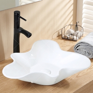 Forme spéciale de bonne qualité couleur blanche prix bon marché comptoir lavabo fait main salle de bain <span class=keywords><strong>céramique</strong></span> Art évier bol - Product Image 6