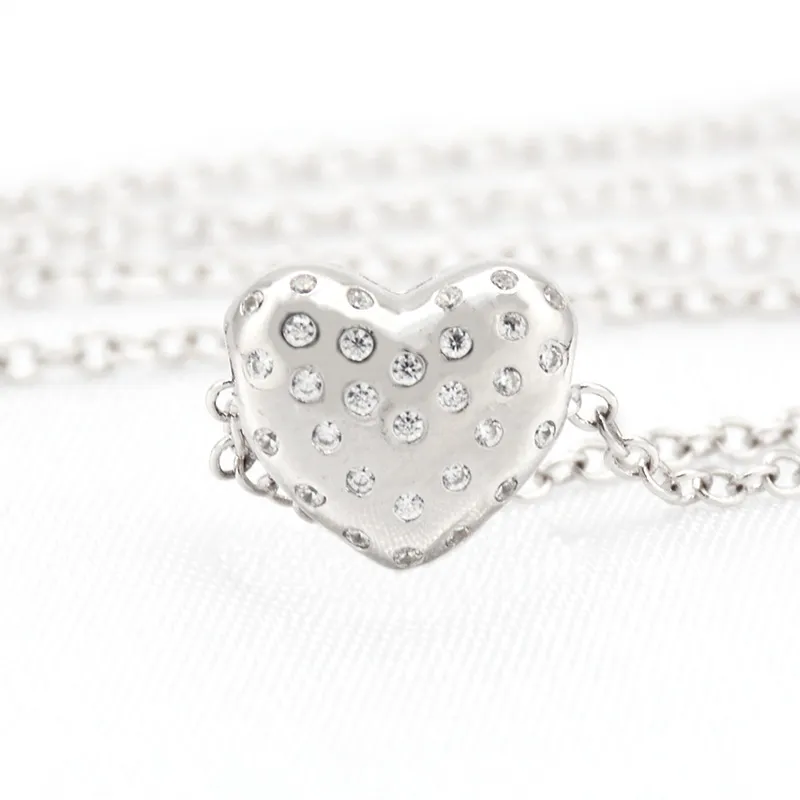 Wholesale Fashion Heart Locket Pendant Jewelry Necklace Crystal Necklace For Girl