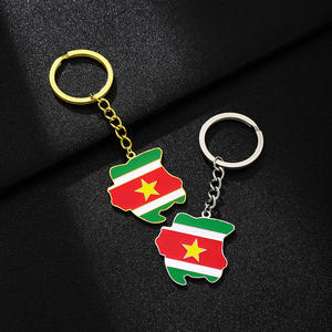 ธงแผนที่ประจำชาติของซูรินาเมพวงกุญแจเครื่องประดับแฟชั่นทำจากสเตนเลสกันน้ำ2025สำหรับผู้หญิงและผู้ชาย - Product Image 4