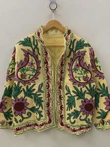Women's Handmade Suzani Cotton <b>Jacket</b> Floral Embroidered Boho Chic Outerwear Boutique Fashion - Product Image 2