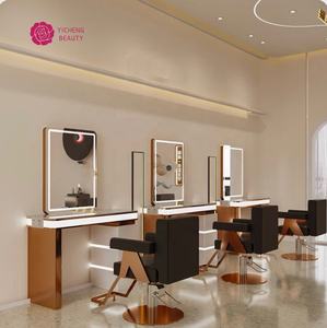 Espejo de cuatro lados de calidad superventas de belleza Yicheng con luz LED, espejo de maquillaje, muebles de peluquería, el mejor proveedor de China - Product Image 5