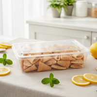Barquette carrée en plastique transparent jetable personnalisée pour desserts, emballage alimentaire, boîte d'emballage pour biscuits, emballage pour collations