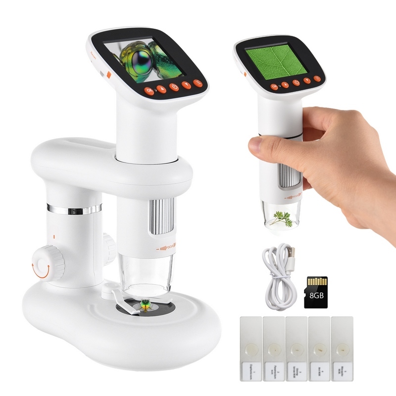 Digitales Handmikroskop Für Kinder – 2,0″ IPS, 500x Zoom, LED, Wiederaufladbar, Für Wartung, Schweißen, Forschung