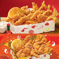 Boîte à poisson et frites en papier kraft de qualité alimentaire personnalisée, laminage mat, emballage à emporter pour la restauration rapide, boîte à poulet frit, frites, sushis