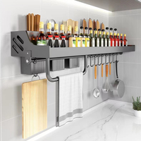 Organiseur de cuisine à succès, étagère en acier inoxydable, support de rangement pour couteaux, support mural pour épices, porte-ustensiles et porte-baguettes