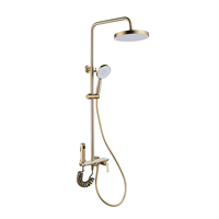 Ensemble de douche mural design moderne en céramique brossée à haute pression avec options de massage et jets pour salle de bain d'hôtel