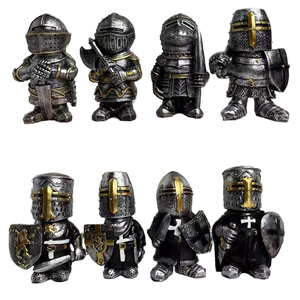 Caballero gnomos guardia europeo medieval guardia armadura Caballero pintado a mano resina escultura estatua decoración del hogar jardín al aire libre - Product Image 1